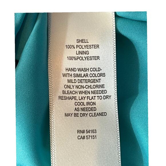 Eliza J Dress Tiered popover halter teal size 8 - Picture 9 of 10